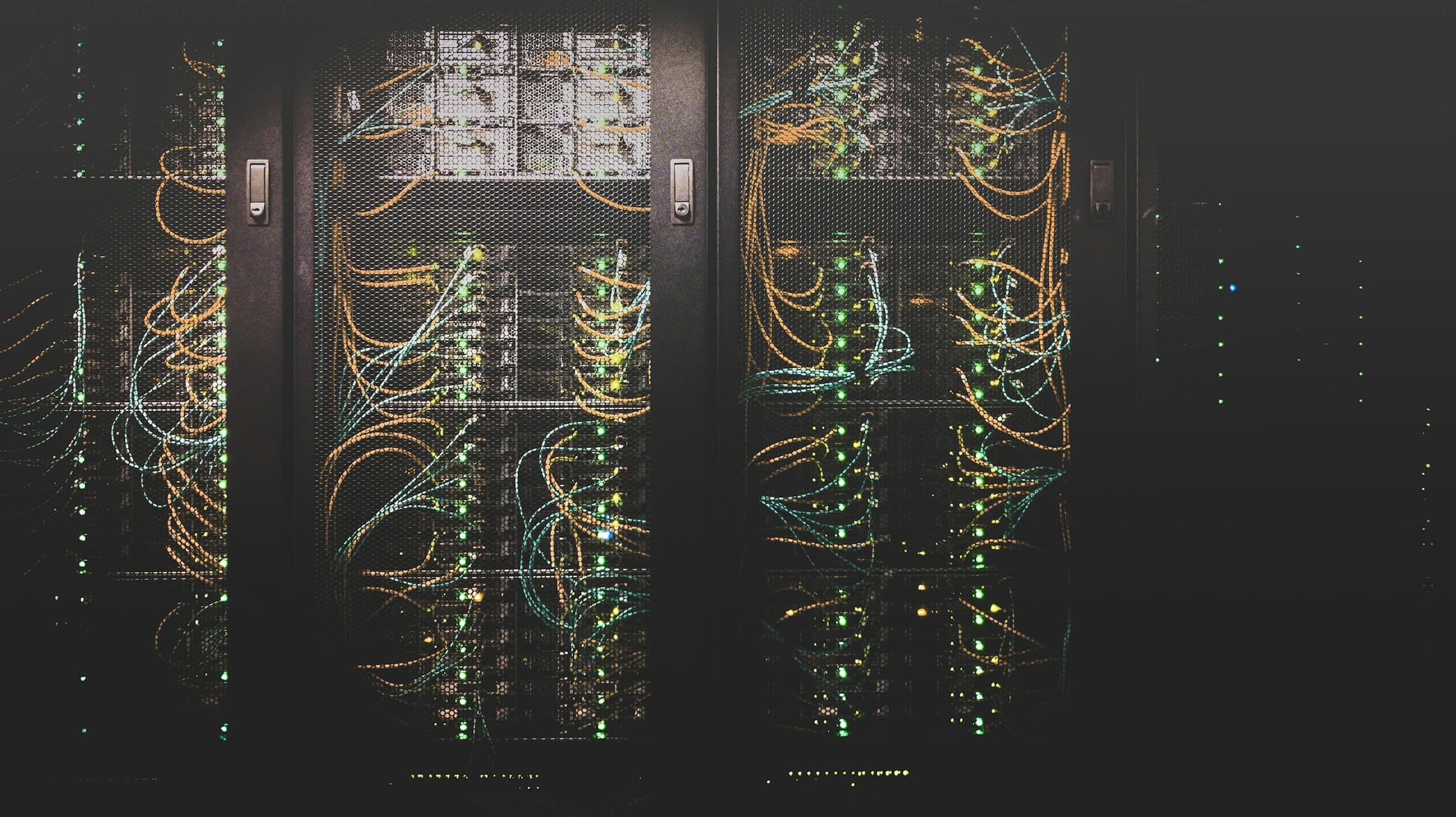 Server racks and cabling in an enterprise data center